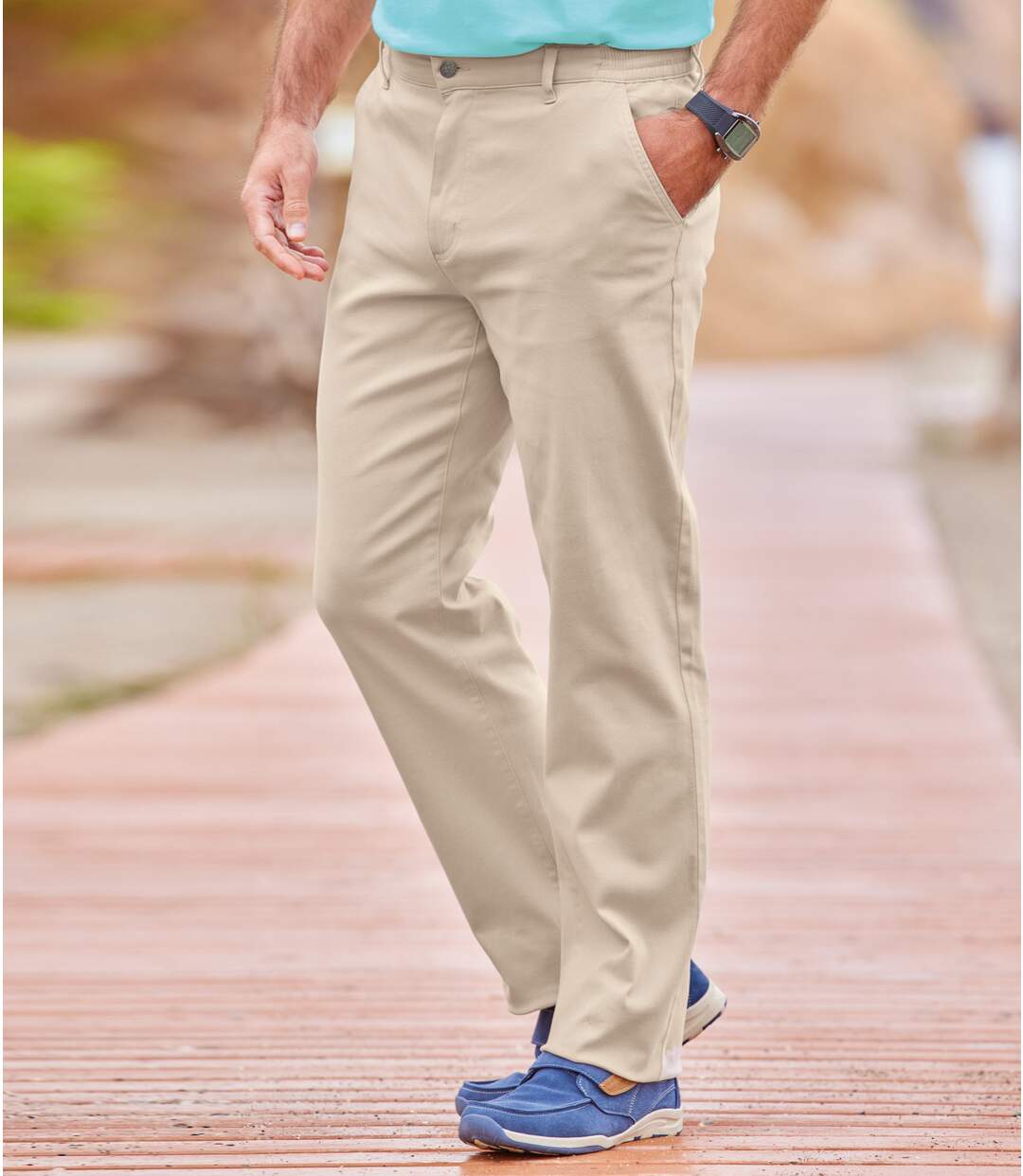 Men's Beige Chinos-1