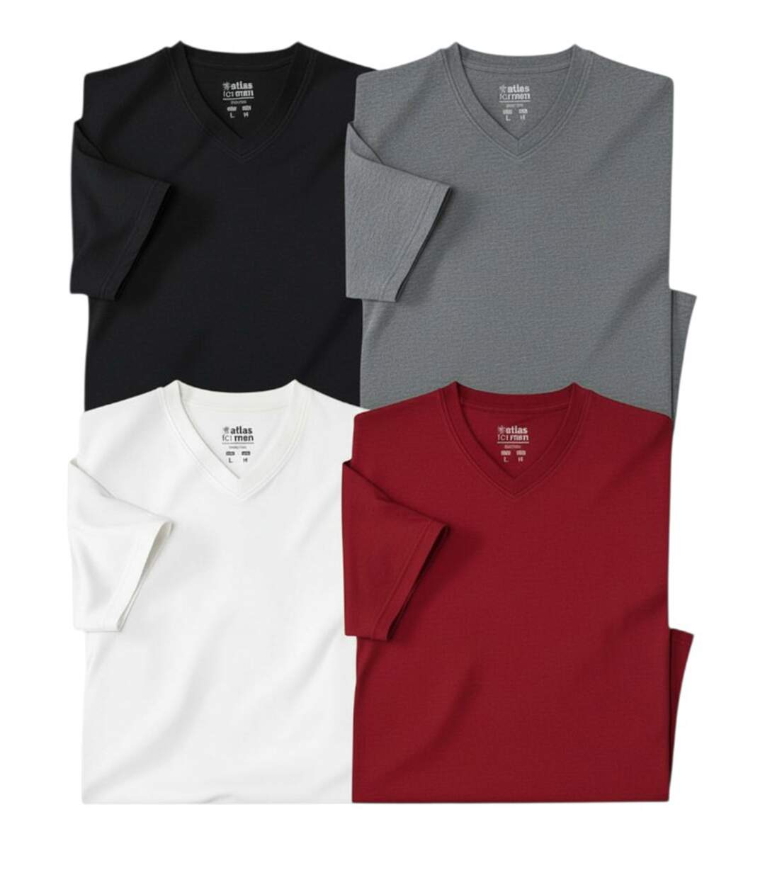 Lot de 4 Tee-Shirts Col V Unis-2
