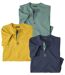 Paquet de 3 t-shirts henley à manches courtes homme - vert bleu jaune