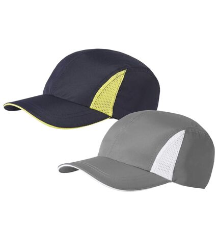 Pack of 2 Men's Microfibre Mesh Baseball Caps - Grey Navy