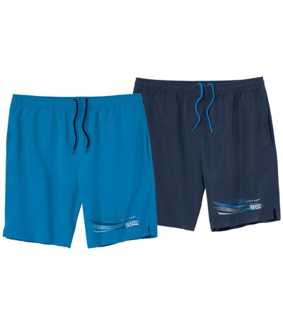 Paquet de 2 shorts de sport en microfibre homme - bleu marine