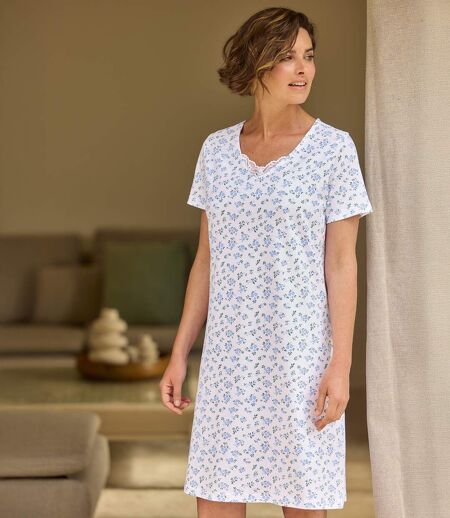 La Chemise de Nuit Col Finition Dentelle