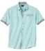 Men's Turquoise Slub Shirt