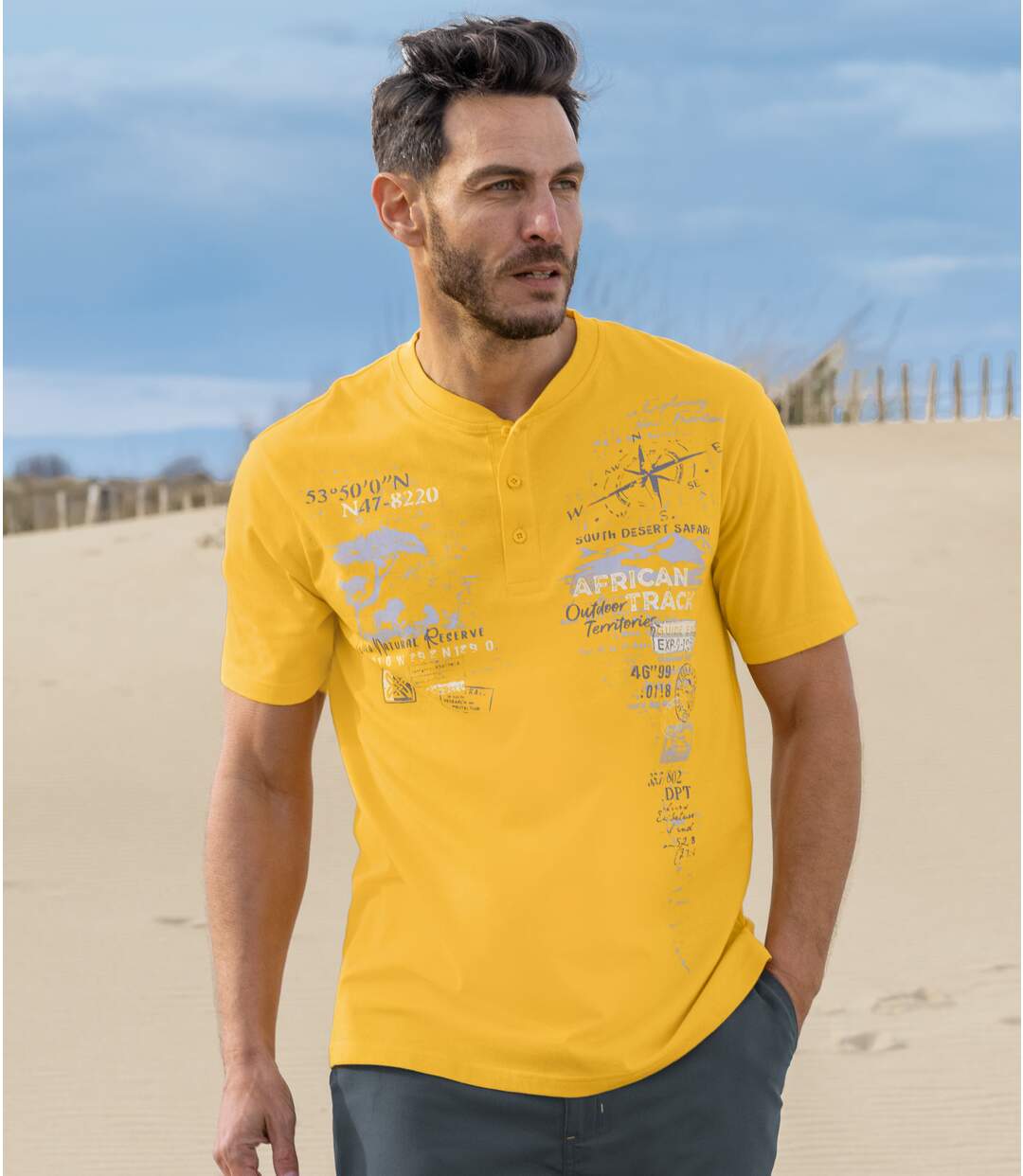 Lot de 3 Tee-Shirts Col Boutonné African Track-3