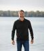 Pack of 3 Men's Long Sleeve Polo Shirts - Black Khaki Blue-3