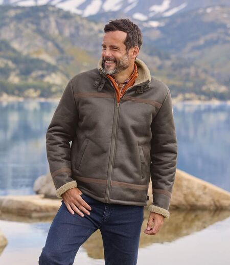 Le Blouson Style Bombardier Suédine Fourré Sherpa