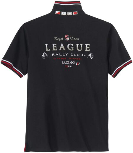 Men's Black Racing Piqué Polo Shirt