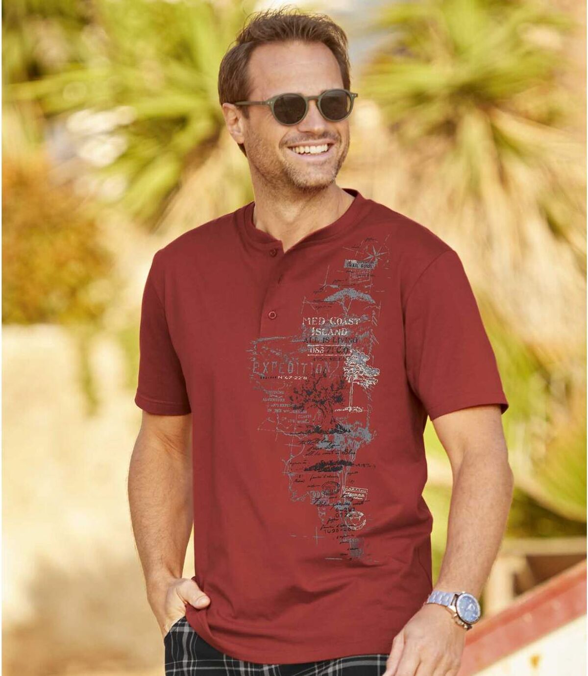 3er-Pack T-Shirts mit Brustaufdruck Atlas For Men