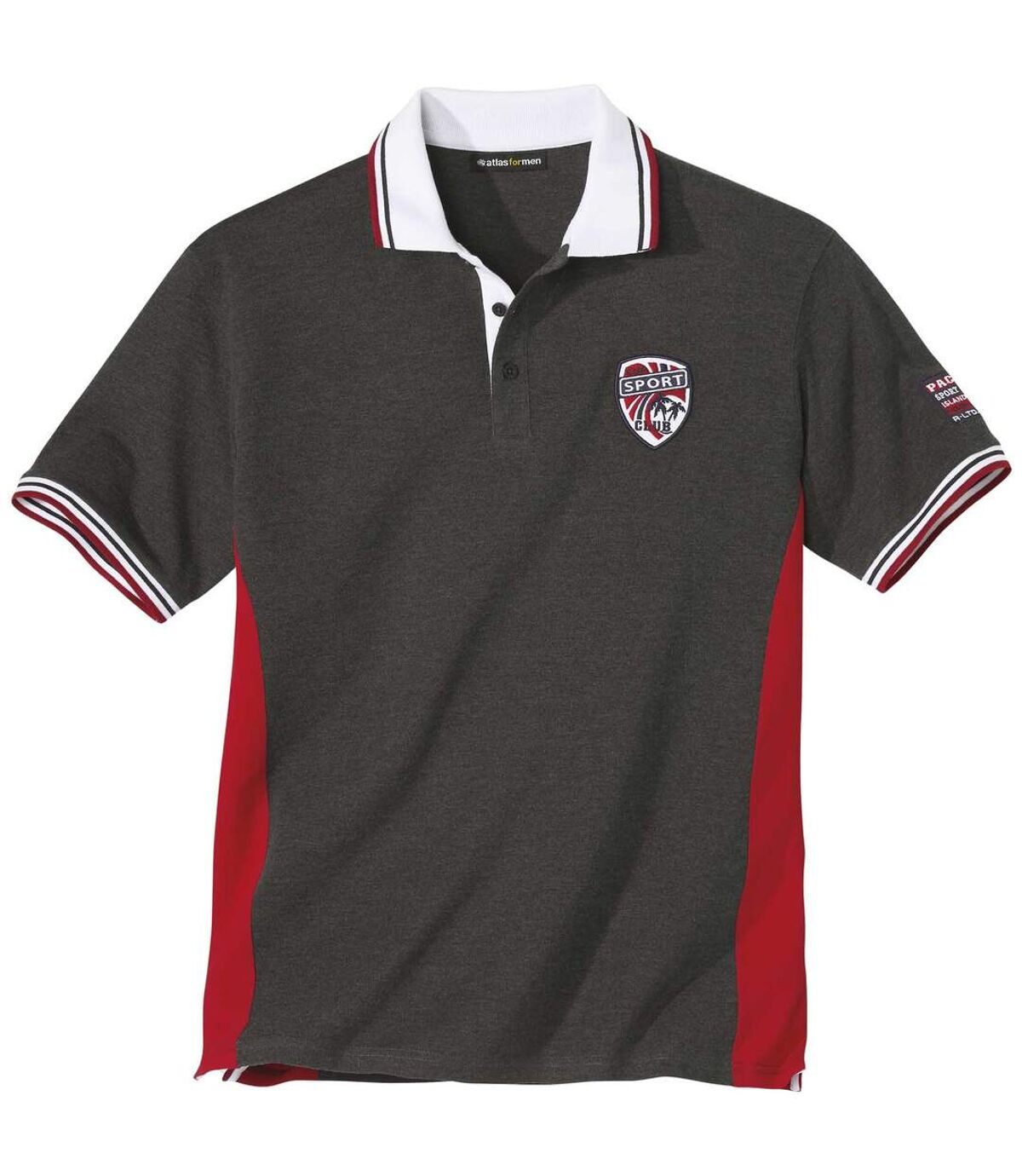 Men's Sporty Polo Shirt - Anthracite Red Atlas For Men