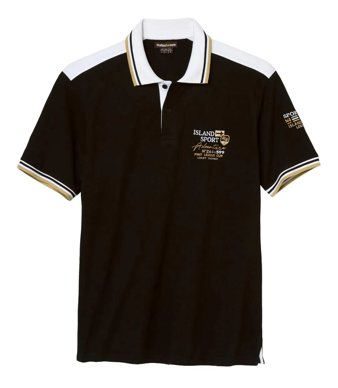 Men's Black Sporty Polo Shirt-1