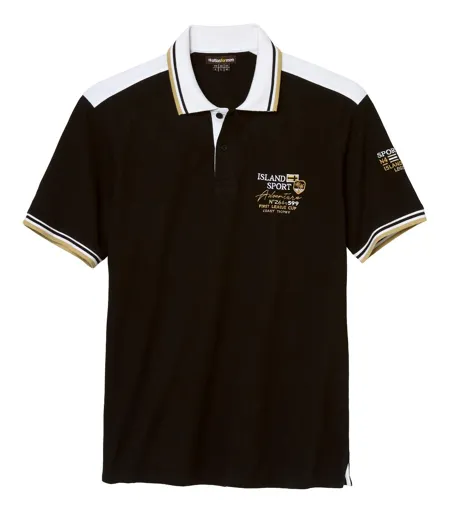 Men's Black Sporty Polo Shirt