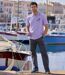 Pack of 2 Men's Pacific Piqué Polo Shirts - Navy Purple-2