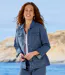 Stretch-Jeansjacke mit Nieten-1