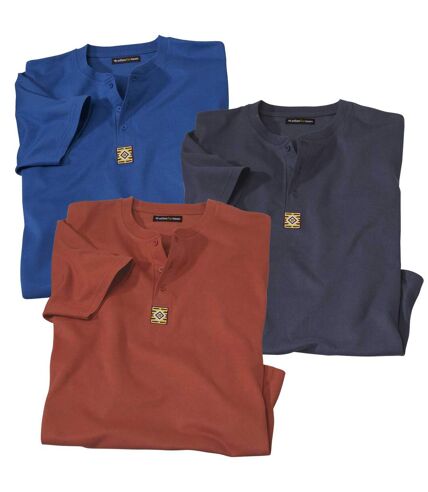 Pack of 3 Men's Atlas For Men® T-Shirts - Navy Blue Brick