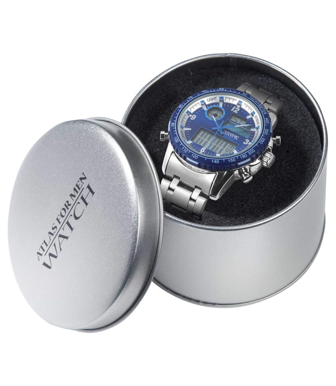 Horloge met stopwatch en dubbele tijdweergave  Atlas For Men