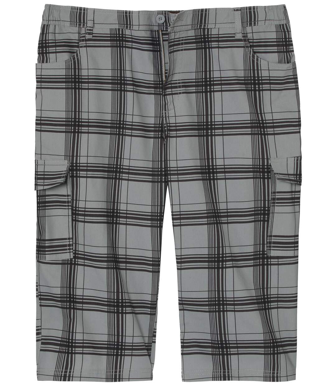 Men's Checked Cropped Cargo Trousers-2