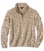 Men's Ecru Marled Knit Jumper-4