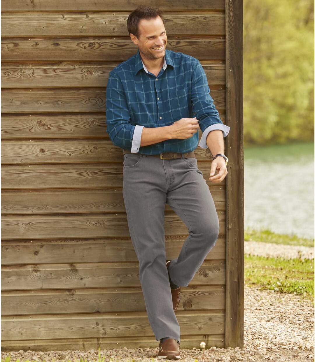 Sivé strečové džínsy Atlas For Men