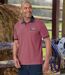 Pack of 2 Men's Piqué Polo Shirts - Pink Navy-4