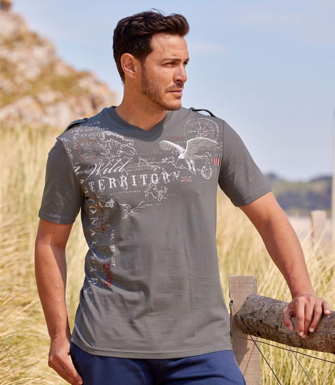 2er-Pack T-Shirts mit V-Ausschnitt Atlas For Men
