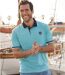 Pack of 2 Men's Summer Polo Shirts - Turquoise Blue