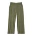 Women's Khaki Wide-Leg Corduroy Trousers-4
