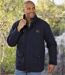 Men's Navy Water-Repellent Multipocket Parka - Foldaway Hood