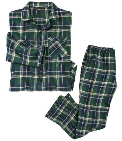 Men's Green Checked Flannel Pyjamas 