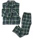 Men's Tartan-Style Flannel Pajamas - Green Navy