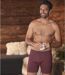 Pack of 2 Men's Stretch Boxers - Grey, Burgundy