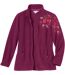 Women's Embroidered Fleece Jacket - Plum