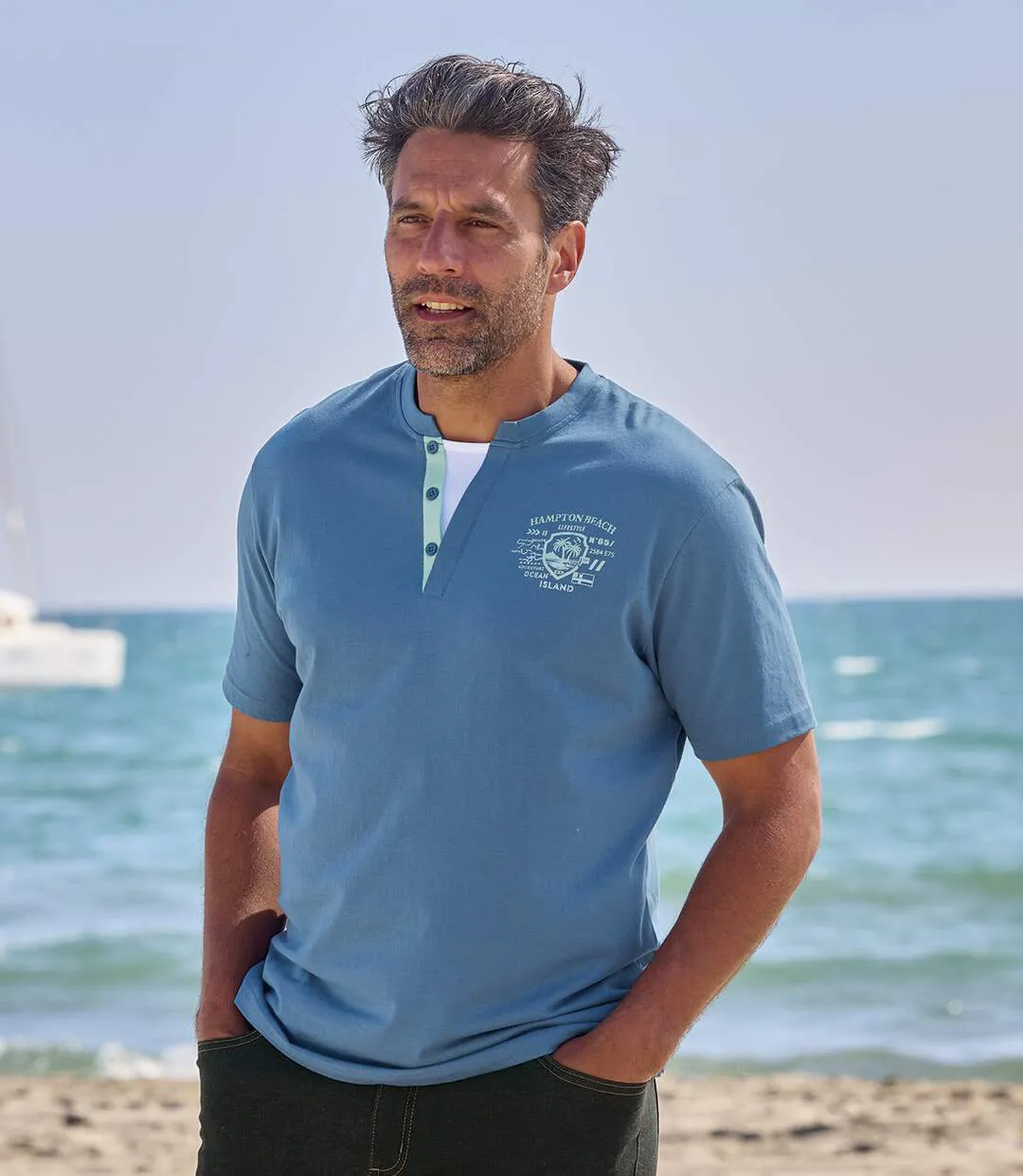 2er-Pack T-Shirts mit doppelter Ausschnitt-Optik-2