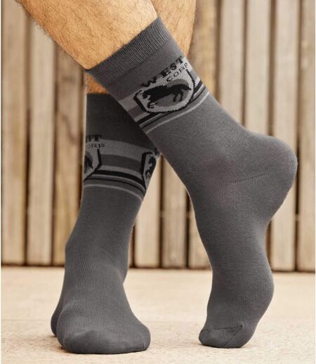 Sada  4  párů ponožek se žakárovým vzorem