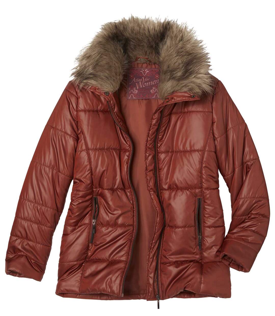 Prošívaná bunda s límcem s umělou kožešinou  Atlas For Men