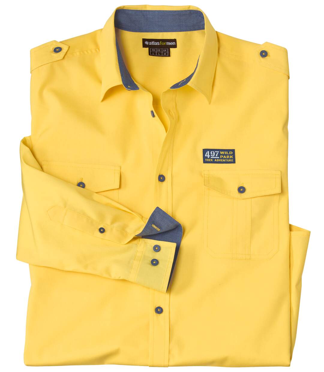 Chemise Pilote en Popeline Jaune 