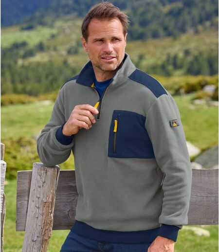 Men's Grey Fleece Jumper