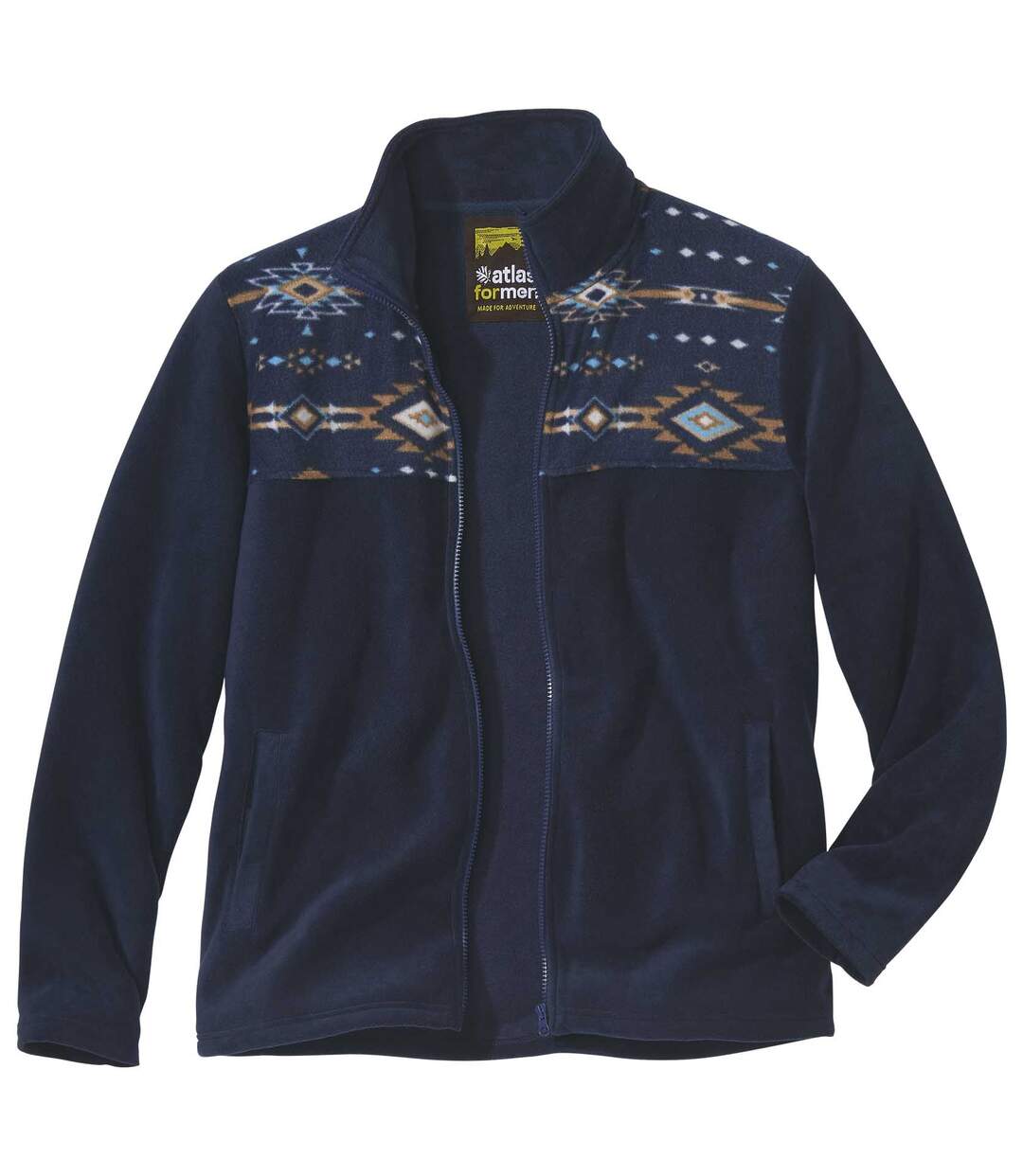 Men's Navy Navajo Full Zip Fleece Jacket