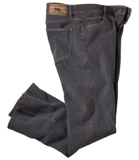 Graue Regular-Jeans mit Stretch-Effekt