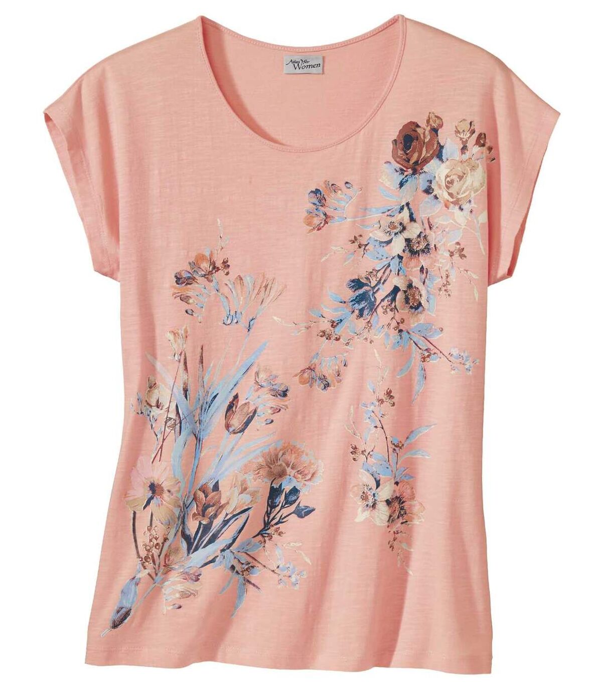 Women's Pink Floral T-Shirt - Orange-red Atlas For Men