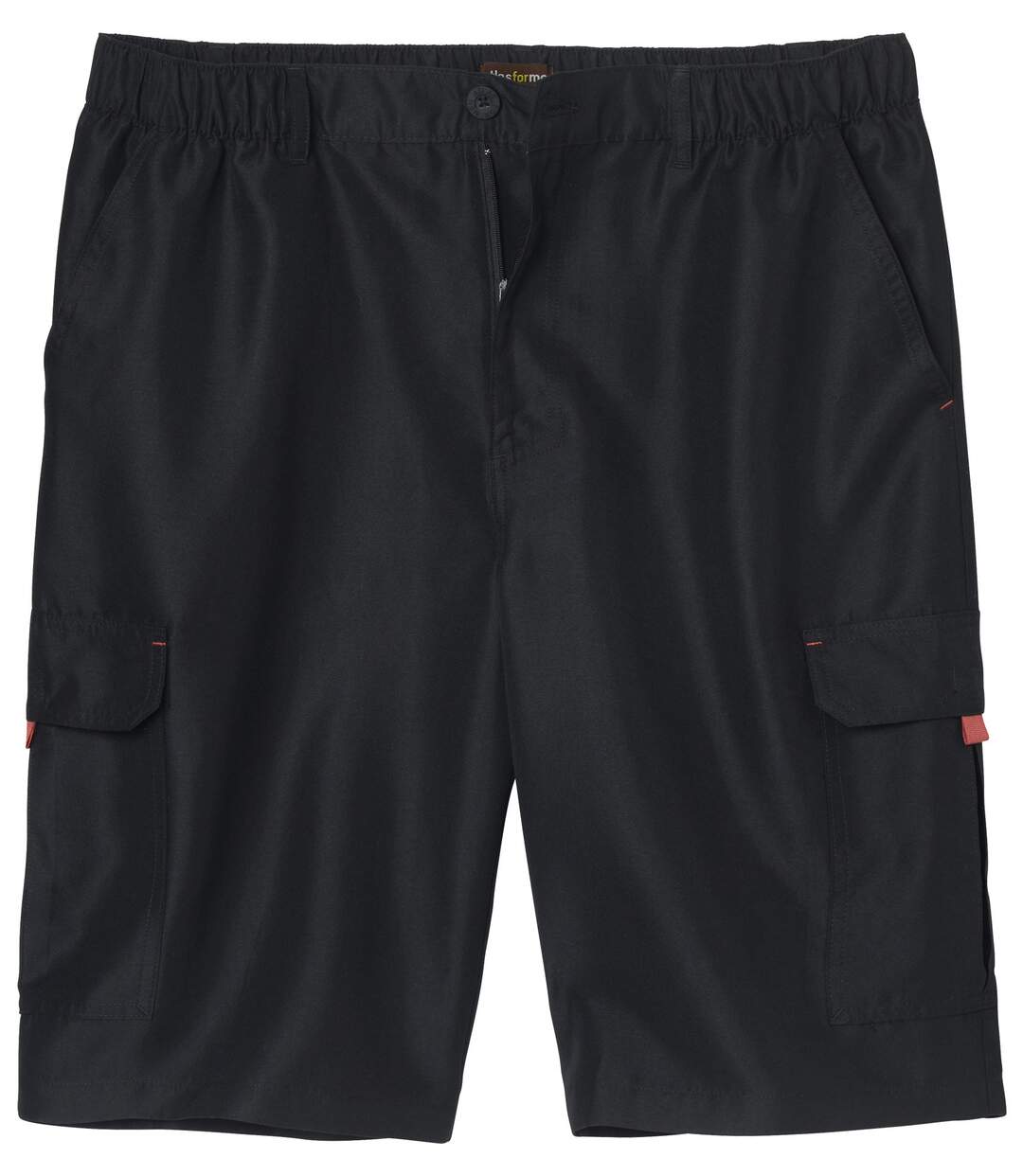 Men's Black Microfibre Cargo Shorts-2