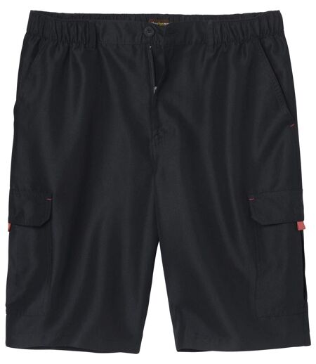 Men's Black Microfibre Cargo Shorts