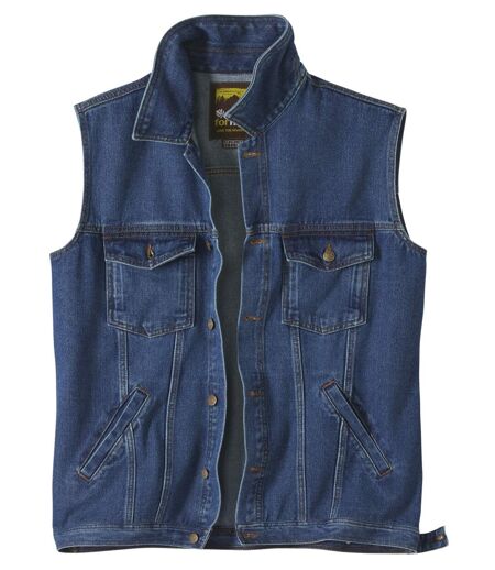 Men's Sleeveless Blue Denim Jacket