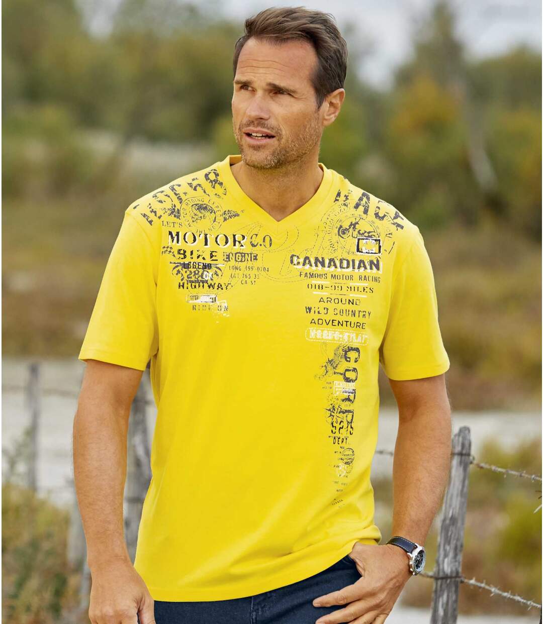 Zestaw 2 t-shirtów  z dekoltem w serek Canada Exp.-1