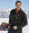 Men's Black Sporty Fleece Sweater - Half Zip Atlas For Men