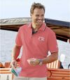 Pack of 2 Men's Nautical Polo Shirts - Coral Black Atlas For Men