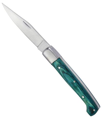 Természetes, színezett famarkolatú kés