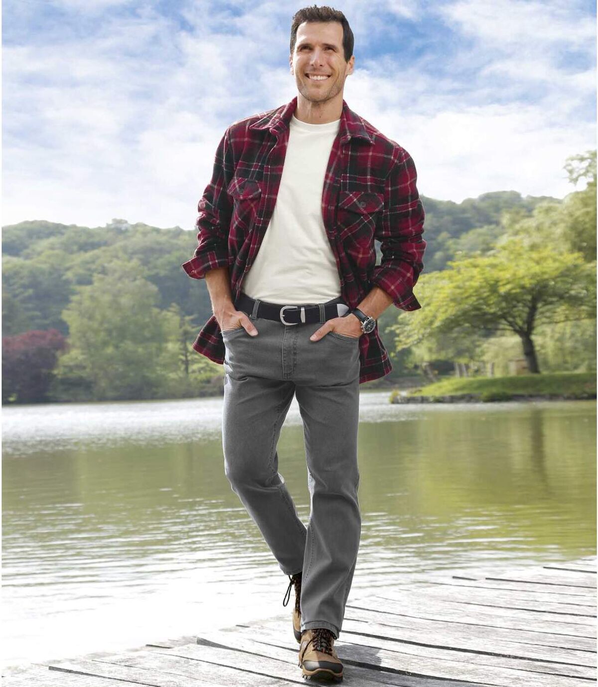 Men's Regular Stretch Gray Jeans Atlas For Men