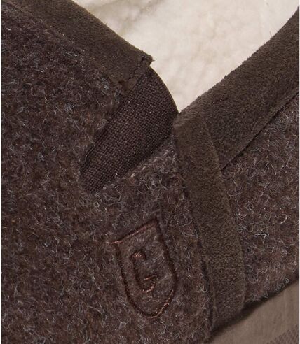 Men's Brown Sherpa-Lined Slippers