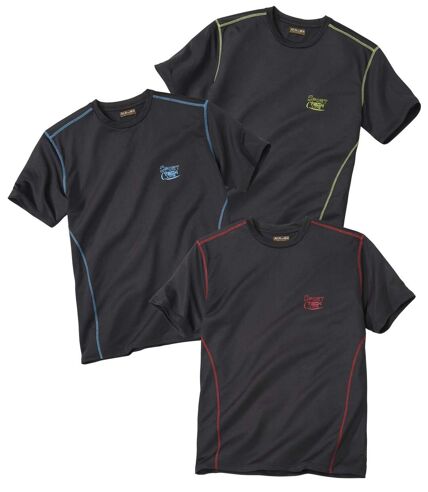Pack of 3 Men's Black Sporting Line T-Shirts