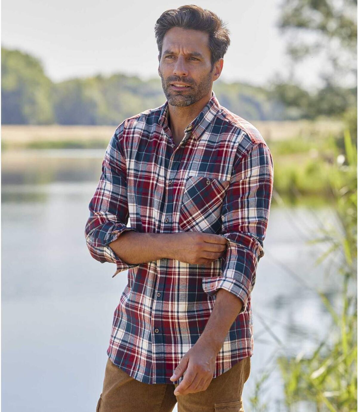 Kockovaná flanelová košeľa Laurentides Atlas For Men